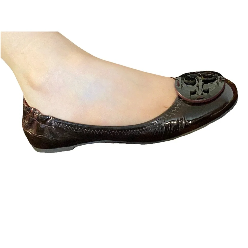 Tory Burch Womens Ballet Flats Dark Purple Color Size 7,5 /8 M In Mint Cond